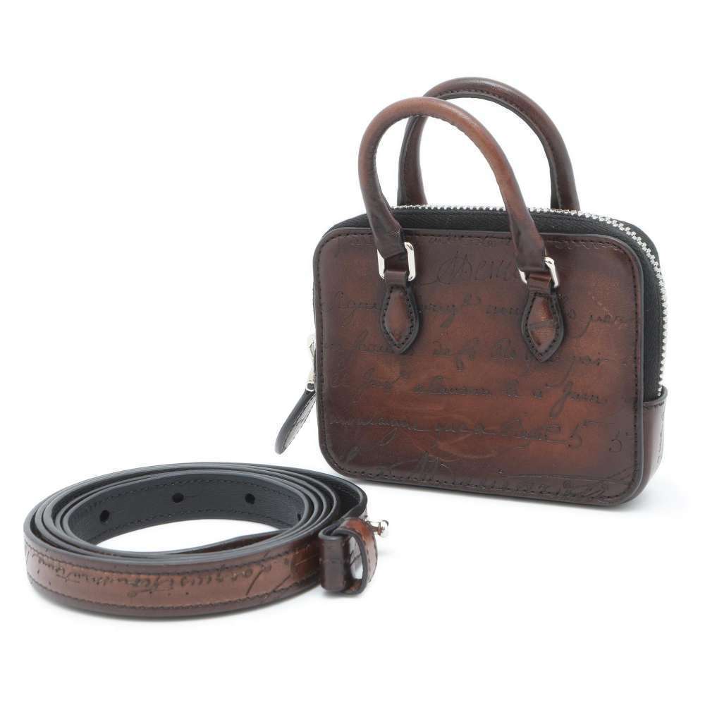 Berluti Pouch Angour Scritto Swipe Berluti Waist Bag Brown